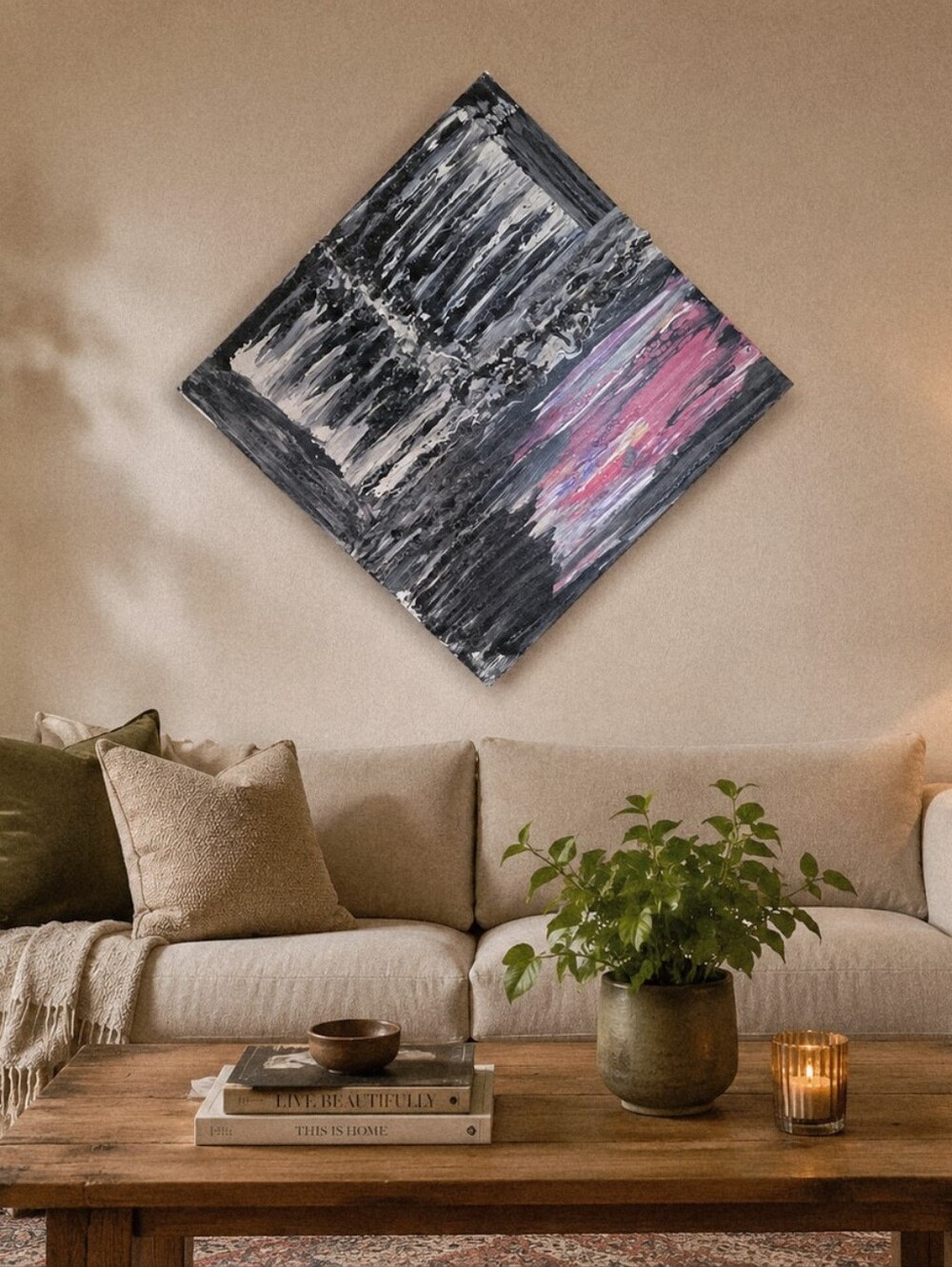 HANDCRAFTED Abstract Texure Painting HANDMADE Wall Art Decor HANDPAINTED Artwork